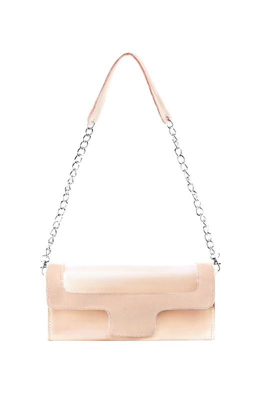 Powder pink women's dress clutch, for weddings, ceremonies, cocktails and parties. Top view - Florence KOOIJMAN